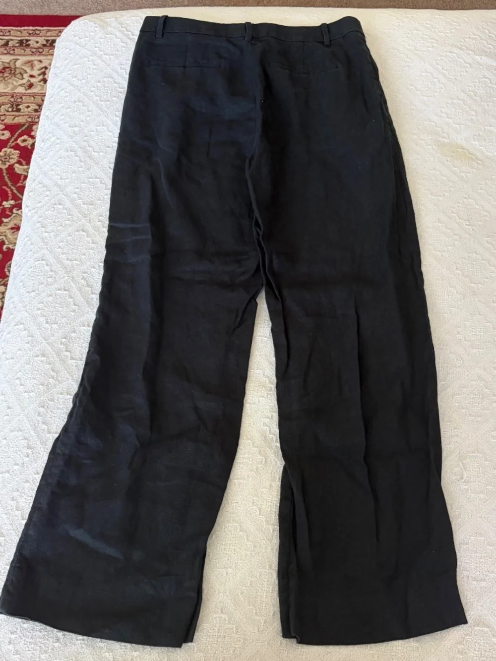 Women's 8 Banana Republic Black Linen Trousers Pleated Front